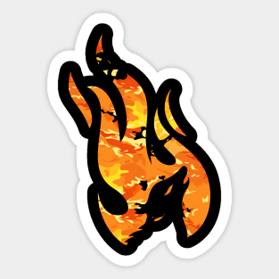 burning wolf Sticker
